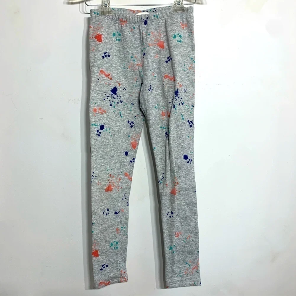 Gymboree Fleece lined paint splat Cotton pants large kids girls